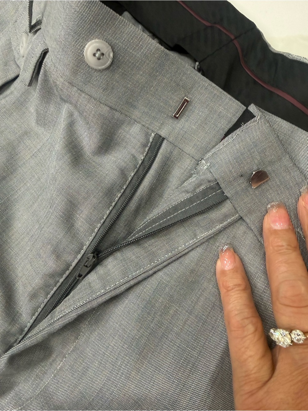 Gray Button-Front Stacy Adams Slacks - Picture 7 of 15